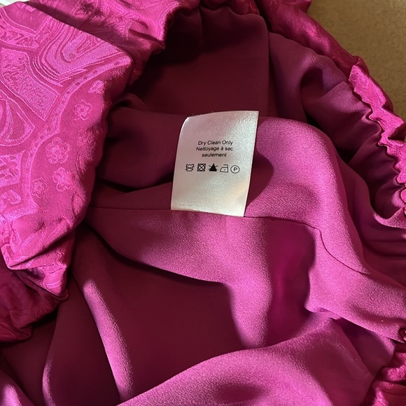VERONICA BEARD NWT SIONNE PAISLEY BLOUSE - BRIGHT MAGENTA SILK BLEND - Size 0 - Picture 11 of 11